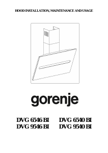 Manuale Gorenje DVG9546BI Cappa da cucina