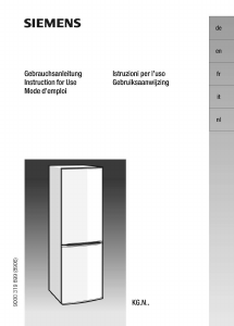 Manual Siemens KG36NX93 Fridge-Freezer