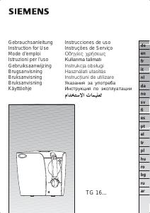 Brugsanvisning Siemens TG16100 Frituregryde