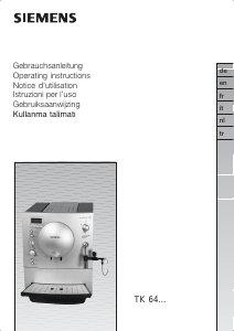 Bedienungsanleitung Siemens TK64F09 Kaffeemaschine