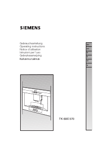 Bedienungsanleitung Siemens TK68E571 Kaffeemaschine