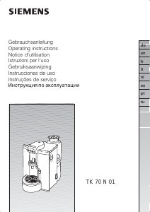 Bedienungsanleitung Siemens TK70N01FR Kaffeemaschine