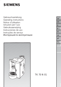 Manual de uso Siemens TK70N01NL Máquina de café