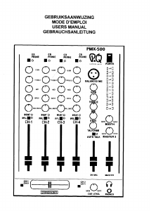 Handleiding P&Q PMX-500 Mengpaneel