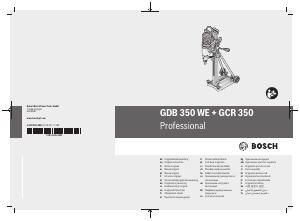 Instrukcja Bosch GDB 350 WE Professional Wiertnica diamentowa