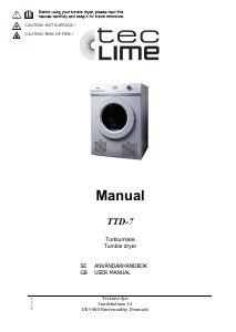 Handleiding TecLime TTD-7 Wasdroger