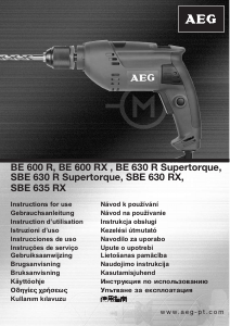Návod AEG SBE 635 RX Príklepová vŕtačka