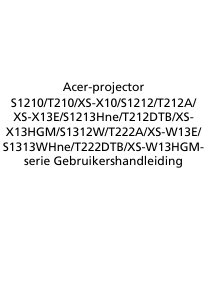 Handleiding Acer XS-W13E Beamer
