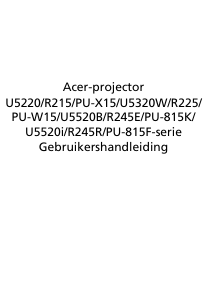 Handleiding Acer R215 Beamer