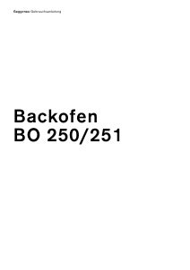 Bedienungsanleitung Gaggenau BO250101 Backofen