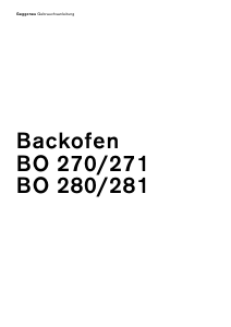 Bedienungsanleitung Gaggenau BO270101 Backofen