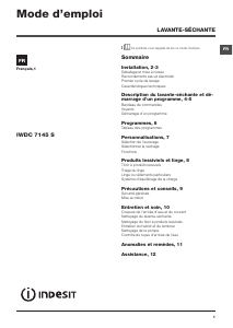 Mode d’emploi Indesit IWDC 7145 S (FR) Lave-linge séchant