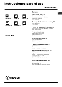 Manual de uso Indesit WIDXL 106 (EXP) Lavasecadora