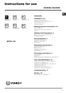 Manual de uso Indesit WITXL 120 (EU) Lavadora