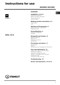 Bruksanvisning Indesit WIXL 143 S (UK) Tvättmaskin