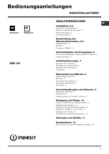 Bruksanvisning Indesit WIE 147 (DE) (CO) Tvättmaskin
