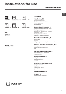 Посібник Indesit WITXL 1051 (EU) Пральна машина