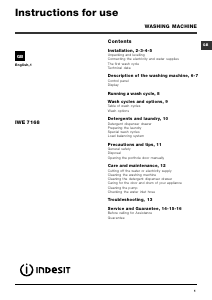 Bruksanvisning Indesit IWE 7168 B (UK) Tvättmaskin