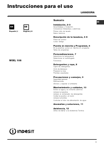Bruksanvisning Indesit WIXL 106 (EU) (V) Tvättmaskin