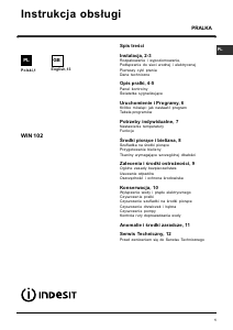 Instrukcja Indesit WIN 102 (PL) Pralka