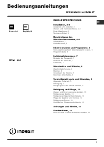 Bedienungsanleitung Indesit WIXL 105 (DE) Waschmaschine