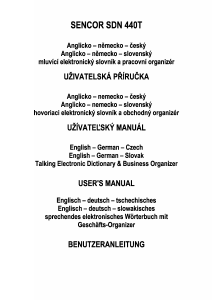 Manual Sencor SDN 440T Electronic Dictionary