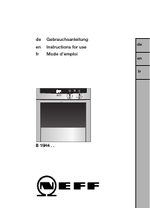 Manual Neff B15H4A0 Oven
