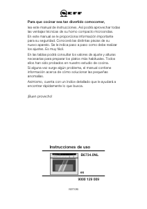 Manual de uso Neff B6734N0NL Microondas
