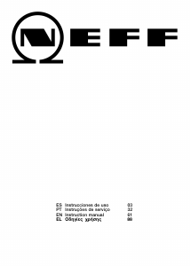 Manual Neff T44D85N1 Placa
