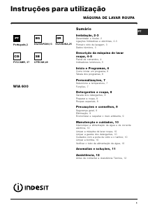 Руководство Indesit WIA 600 (EU) Стиральная машина