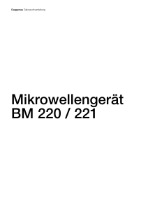 Bedienungsanleitung Gaggenau BM220130 Mikrowelle