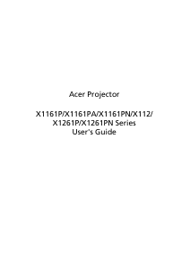 Bruksanvisning Acer X1161PN Projektor