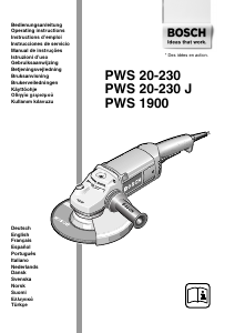Brugsanvisning Bosch PWS 20-230 J Vinkelsliber