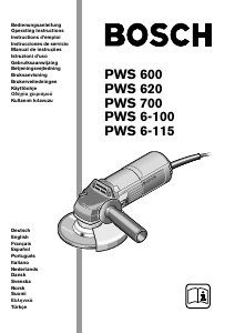 Kullanım kılavuzu Bosch PWS 6-100 Avuç taşlama makinesi