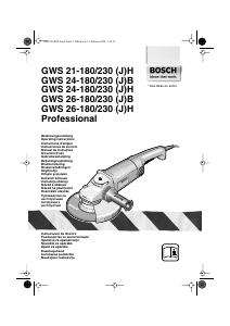 Kullanım kılavuzu Bosch GWS 26-230 JBV Professional Avuç taşlama makinesi