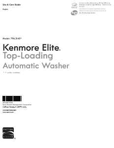 Manual Kenmore 796.31403 Elite Washing Machine