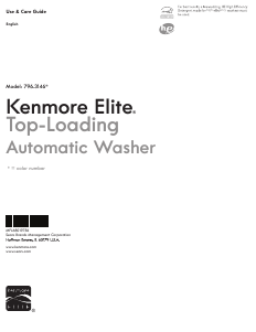 Manual Kenmore 796.31462 Elite Washing Machine