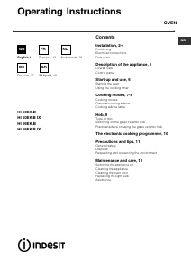 Bedienungsanleitung Indesit HI 50 EK.B IX Backofen