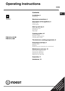 Bruksanvisning Indesit FIM 53 K.A (BK) GB Ugn