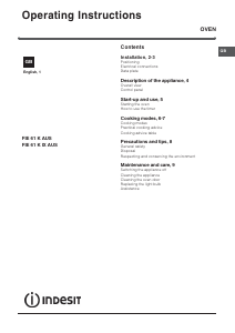 Manual Indesit FIE 61 K IX AUS Oven