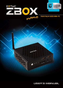 Manual ZOTAC ZBOX-CI540NANO Desktop Computer