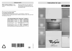 Bruksanvisning Whirlpool AMW 510 WH Mikrovågsugn