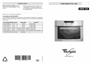 Bruksanvisning Whirlpool AMW 520 AL Mikrovågsugn