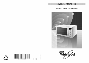 Manual de uso Whirlpool AVM 414/WH Microondas