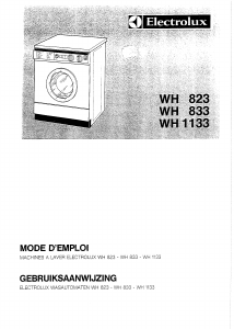 Mode d’emploi Electrolux WH833 Lave-linge