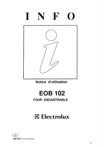 Mode d’emploi Electrolux EOB102B Four