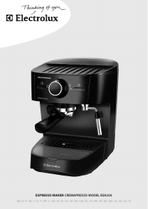 Manual Electrolux EEA250 Máquina de café expresso