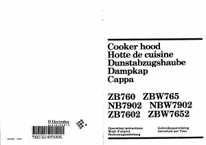 Manual Electrolux ZB760 Cooker Hood