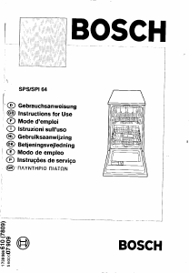 Manual Bosch SPS6462 Máquina de lavar louça