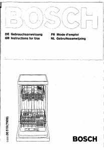 Manual Bosch SRI3005 Dishwasher
